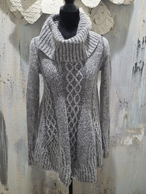 ruby moon A-line Gray Cable Cowl Neck Ultra Soft Sweater